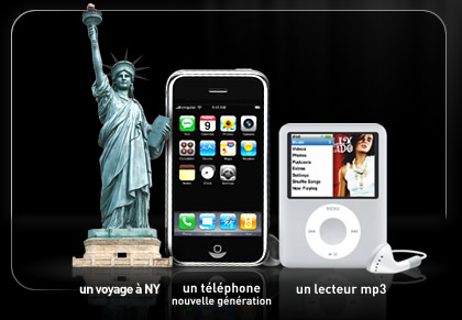 1 voyage  NY - 1 iPhone - 1 iPod nano